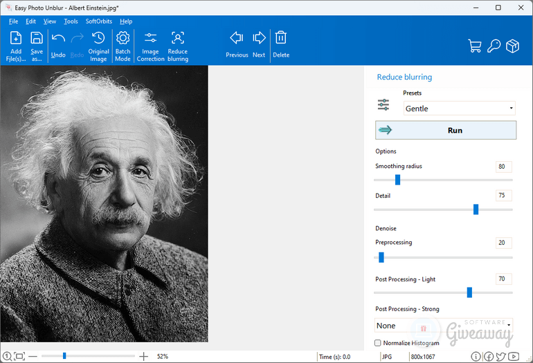 giveaway-softorbits-easy-photo-unblur-main-interface