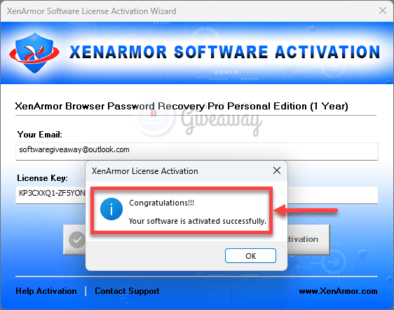 giveaway-xenarmor-browser-password-recovery-pro-activated-successfully