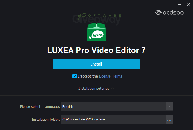 giveaway-acdsee-luxea-pro-video-editor-install