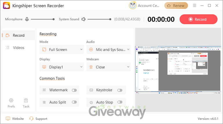 giveaway-kingshiper-screen-recorder-screenshot-1