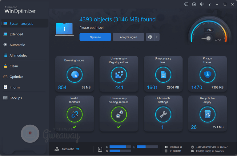 Ashampoo WinOptimizer 27 (100% Discount) 1 Ashampoo WinOptimizer