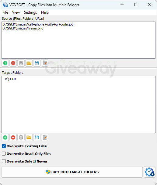 Vovsoft Copy Files Into Multiple Folders