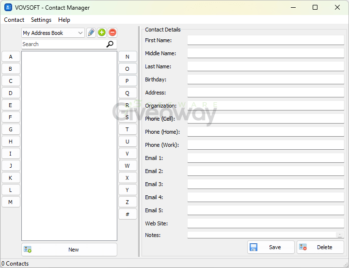 Vovsoft Contact Manager 1 Vovsoft Contact Manager