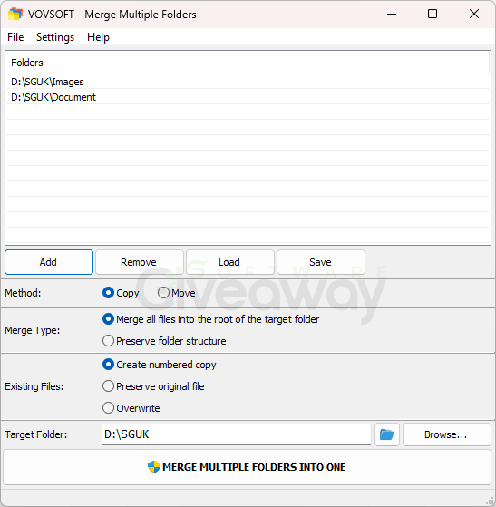 Vovsoft Merge Multiple Folders 1 giveaway vovsoft merge multiple folders code free