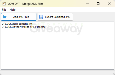 Vovsoft Merge XML Files 1 Vovsoft Merge XML Files