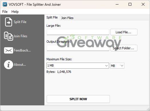 Vovsoft File Splitter And Joiner 1 Vovsoft File Splitter And Joiner