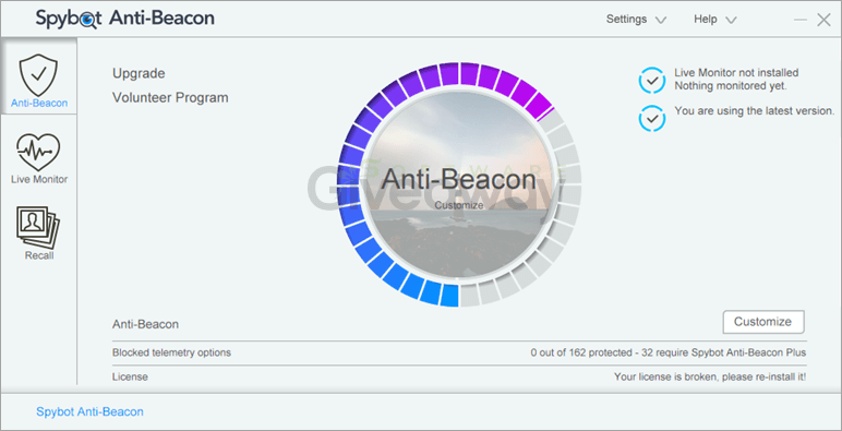 Spybot Anti-Beacon Home