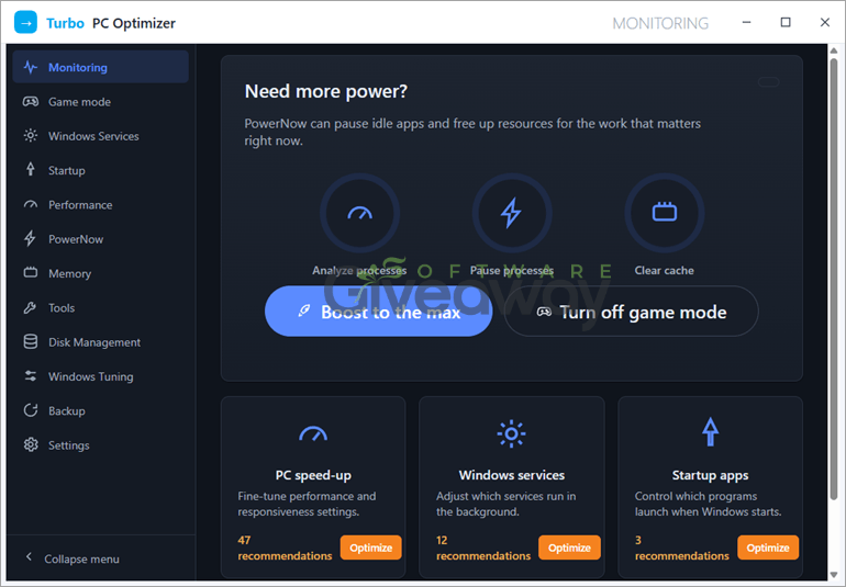SoftOrbits Turbo PC Optimizer