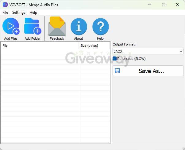 Vovsoft Merge Audio Files